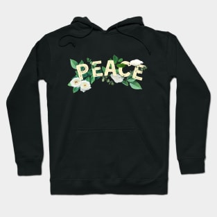 PEACE Letters with Flowers Hoodie